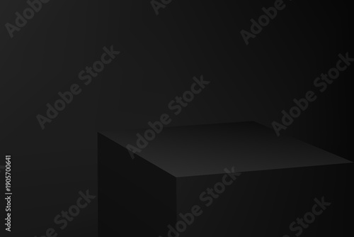 Product stand design with darkness concepts. 3D rendering.