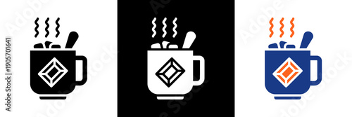 Hot Chocolate Icon Set Glyph Vector Illustration