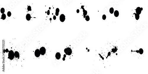 Paint splatter l set. Round splash flat collection, decorative shapes liquids.vector. Eps10