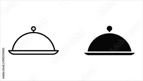 Platter icon set. Vector illustration for web design. Restaurant sign. Waiter symbol vector illustration on white background.
