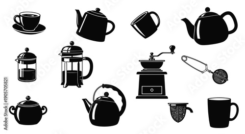 Coffee Brewing Tools Vector Icons