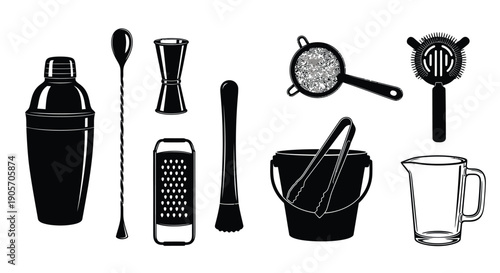 Bar Tools Vector Icons Set