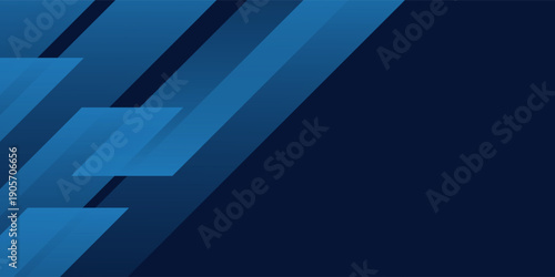 Abstract blue banner design vector, dynamic sporty horizontal background template for media promotion or web banner