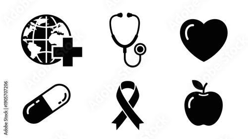 Medical Health Icons Set: Promoting Wellness and Healthcare for a Healthy Future