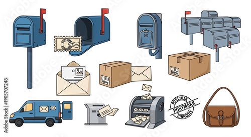 Postal Service Vector Icons