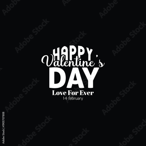 Happy Valentine's Day typography T-shirt design with a silhouette background hearts love
