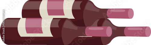 Flat Vector Wine Cellar Collection with Wooden Barrels Bottles and Glassware Icons