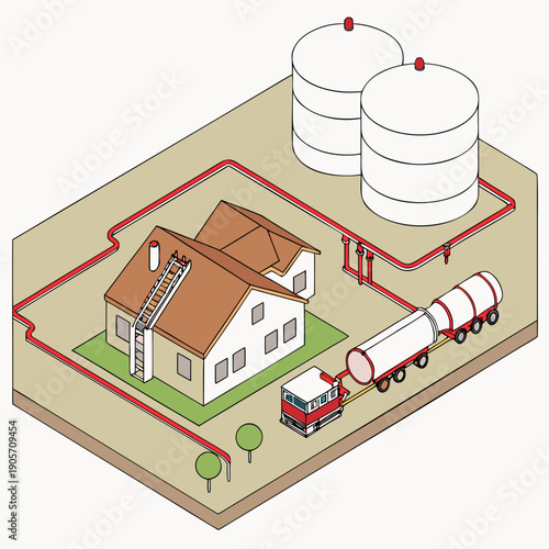 Lng Storage and Transport System Connected to Residential Area