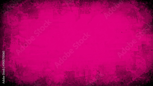 Vibrant pink background with a distressed, textured border effect.