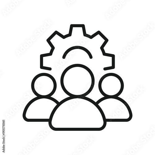 Team management icon, workforce coordination, people management, collaboration, and  leadership vector illustration