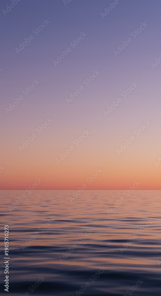 Fototapeta premium Abstract minimalist view of a soft, flowing horizon separating a neutral fluid surface and an empty, atmospheric sky ,clean ,calm ,wallpaper