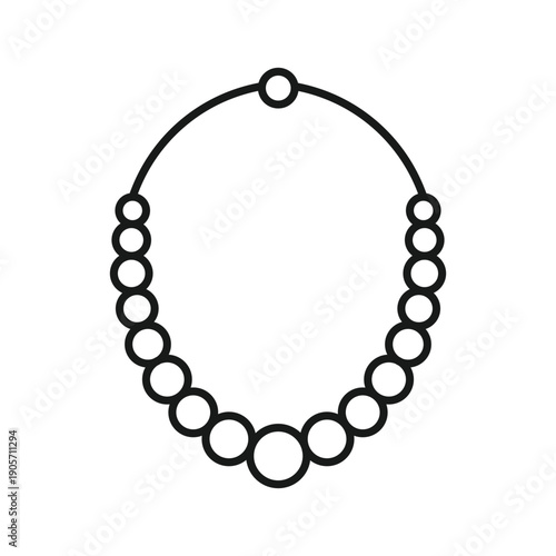 Necklace line icon, jewelry accessory, fashion design, and adornment, vector illustration.