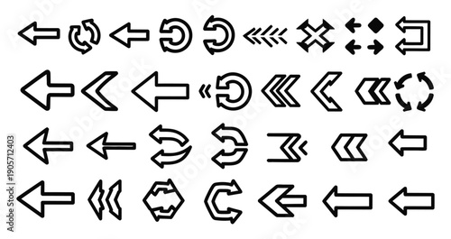 Collection of various arrow symbols and icons