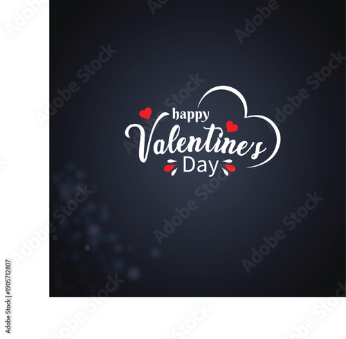 Happy Valentine's Day typography T-shirt design with a silhouette background hearts love