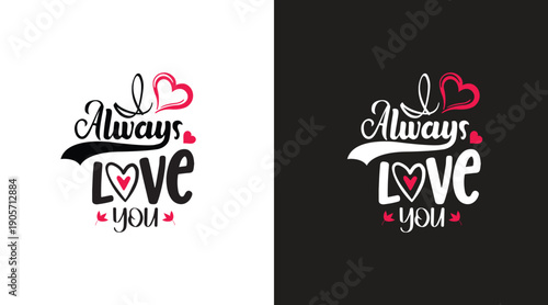 Happy Valentine's Day typography T-shirt design with a silhouette background hearts love