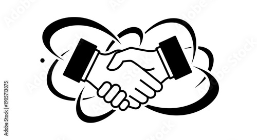 Business Partnership and Agreement Concept with Handshake Symbol on Isolated White Background