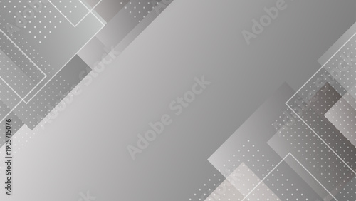 ビジネス、テクノロジー系の幾何学グラデーションのフレーム背景 シルバー グレー