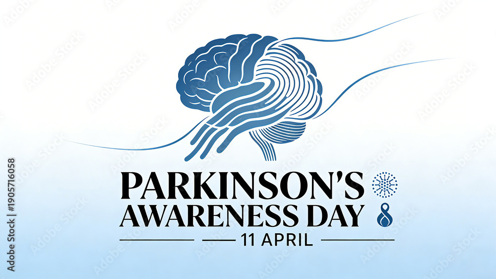 Fototapeta premium Abstract brain and neural line patterns represent the concepts of Parkinson's disease cognitive dissemination, neurological health education, and public health advocacy. 