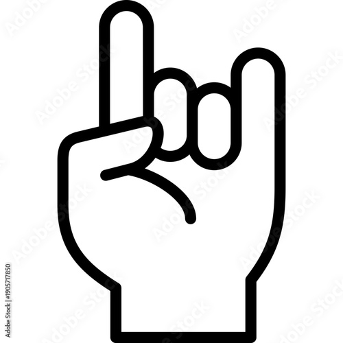 rock icon illustration design with outline