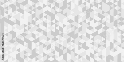Abstract low polygon paper cubic white, gray wallpaper design. vector transparent poly triangle texture geometric pattern triangular. geometric wall tile metal cube triangle background.
