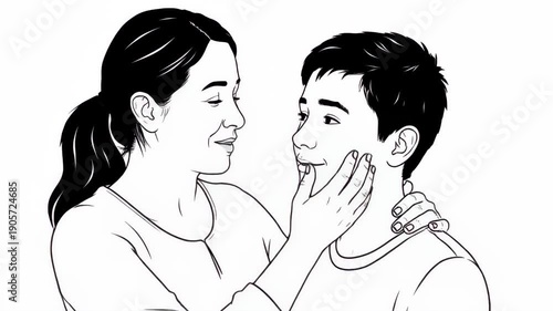 Tender moments illustrated, a mother's unconditional love depicted with gentle affection and