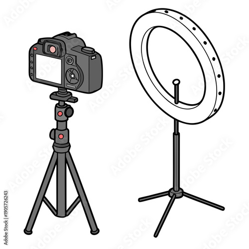 Influencer Content Creation Tools: Camera and Ring Light Setup