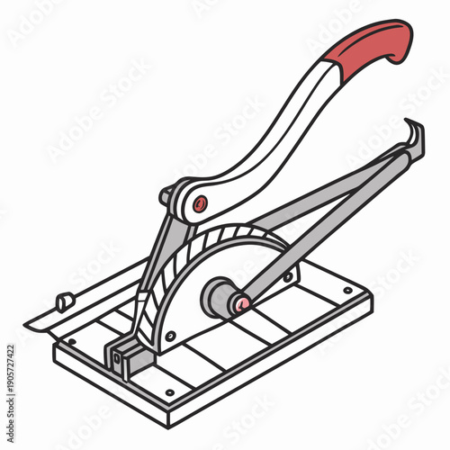 Tile Cutter Construction Tool Isolated Vector Illustration