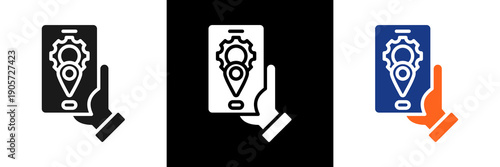 Enterprise Mobility Icon Set Glyph Vector Illustration