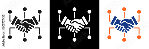 Digital Collaboration Icon Set Glyph Vector Illustration