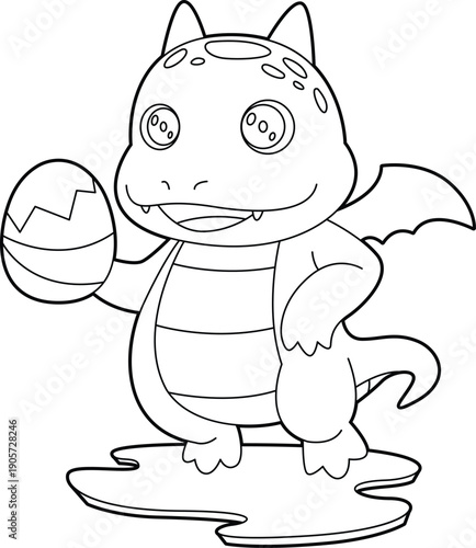 Dragon Easter Easter egg Animal Vector Graphic Art Illustration