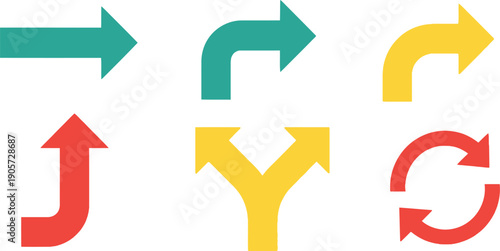 Colorful arrow symbols and letters illustration