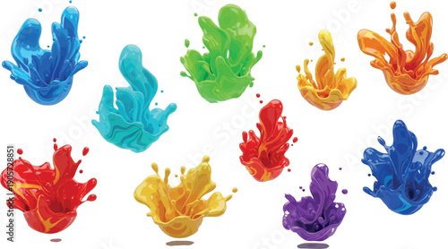 Vibrant colorful coral reef fragments in various shapes and sizes