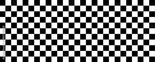 Futuristic checkerboard wave. Abstract vector wave with moving squares. Chess board black and white background.