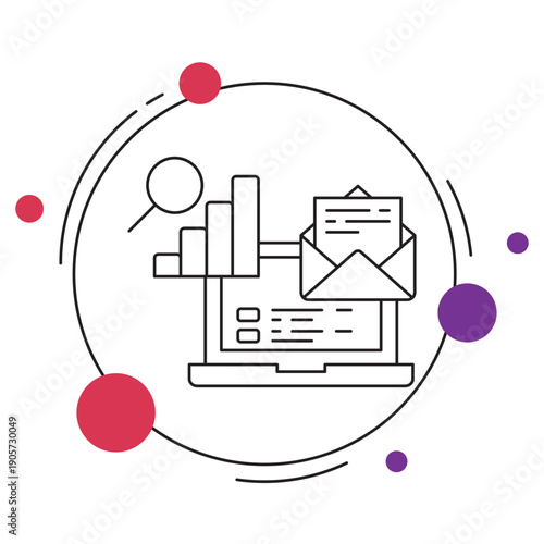 Data Analysing Icon, Insightful Data Analysis, Smart Analytics Process, Data-Driven Insights, vector