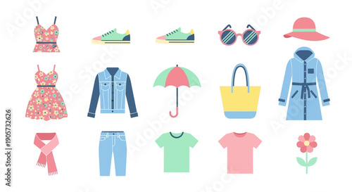 Collection of Various Clothing and Accessories Items.