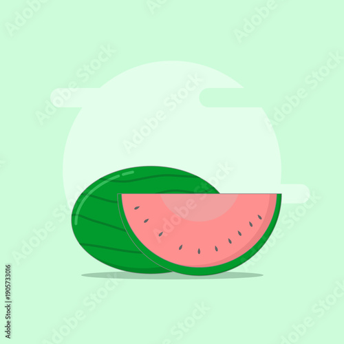 watermelon illustration, nutritious food concept