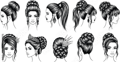 Flat vector illustration of young men and women standing in casual outfits for fashion design social diversity community identity and people icons projects.