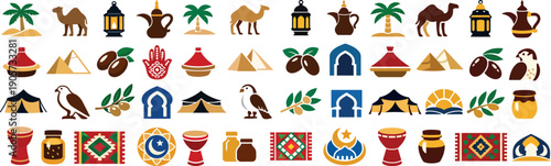 MENA Culture Icons Collection Desert Camel Architecture Heritage Symbols