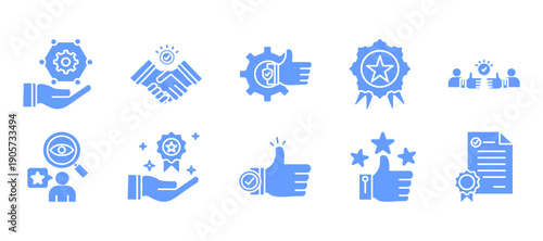 Credibility  icon set collection.