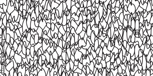 Vector striped wave seamless pattern. Thin and wide wavy continuous lines. Abstract texture black and white color isoleted background. Use for textiles, clothing, wallpapers, print, wrapping paper