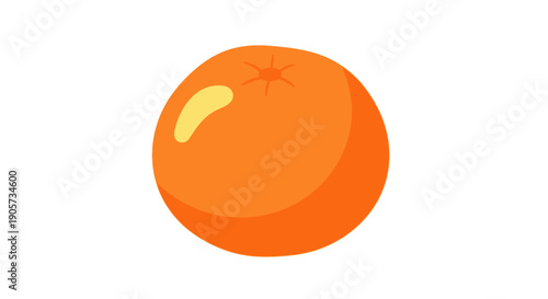 A bright, ripe orange fruit, isolated on a white background, representing freshness and natural goodness