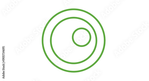Simple green concentric circles on a white background in a minimalist graphic design