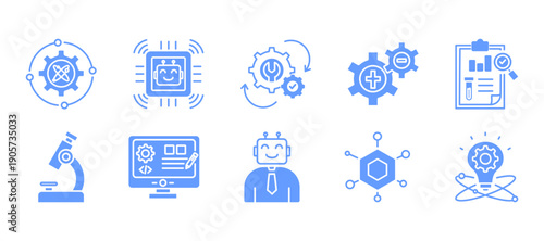 Stem icon set collection .