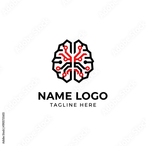Abstract Brain Circuitry Logo for AI and Technology Concepts