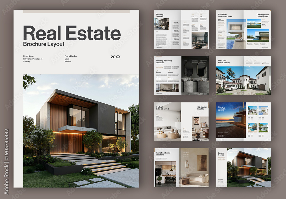 Real Estate Brochure Layout Stock Template | Adobe Stock