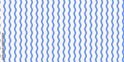 blue and white wavy line pattern for modern textile and wallpaper design vector