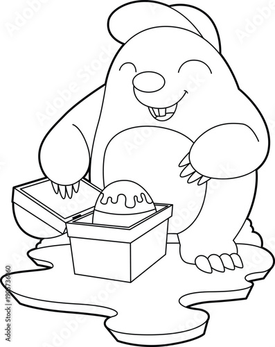 Mole Easter Easter egg Animal Vector Graphic Art Illustration