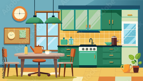 A cheerful classroom with students engaged in learning activities isolated on white background, Vector