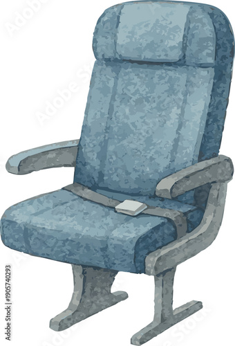 Vector watercolor illustration of an airplane seat