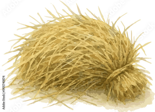 Vector watercolor illustration of a haybale